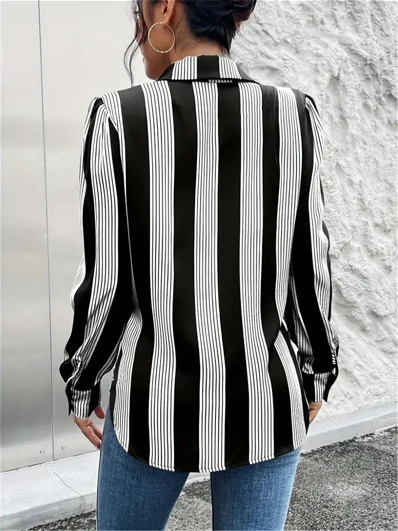 Camisa Social Feminina Striped